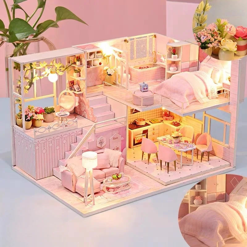 DIY-Holzbausatz Miniaturhaus 3D-Puzzle für Erwachsene und Jugendliche