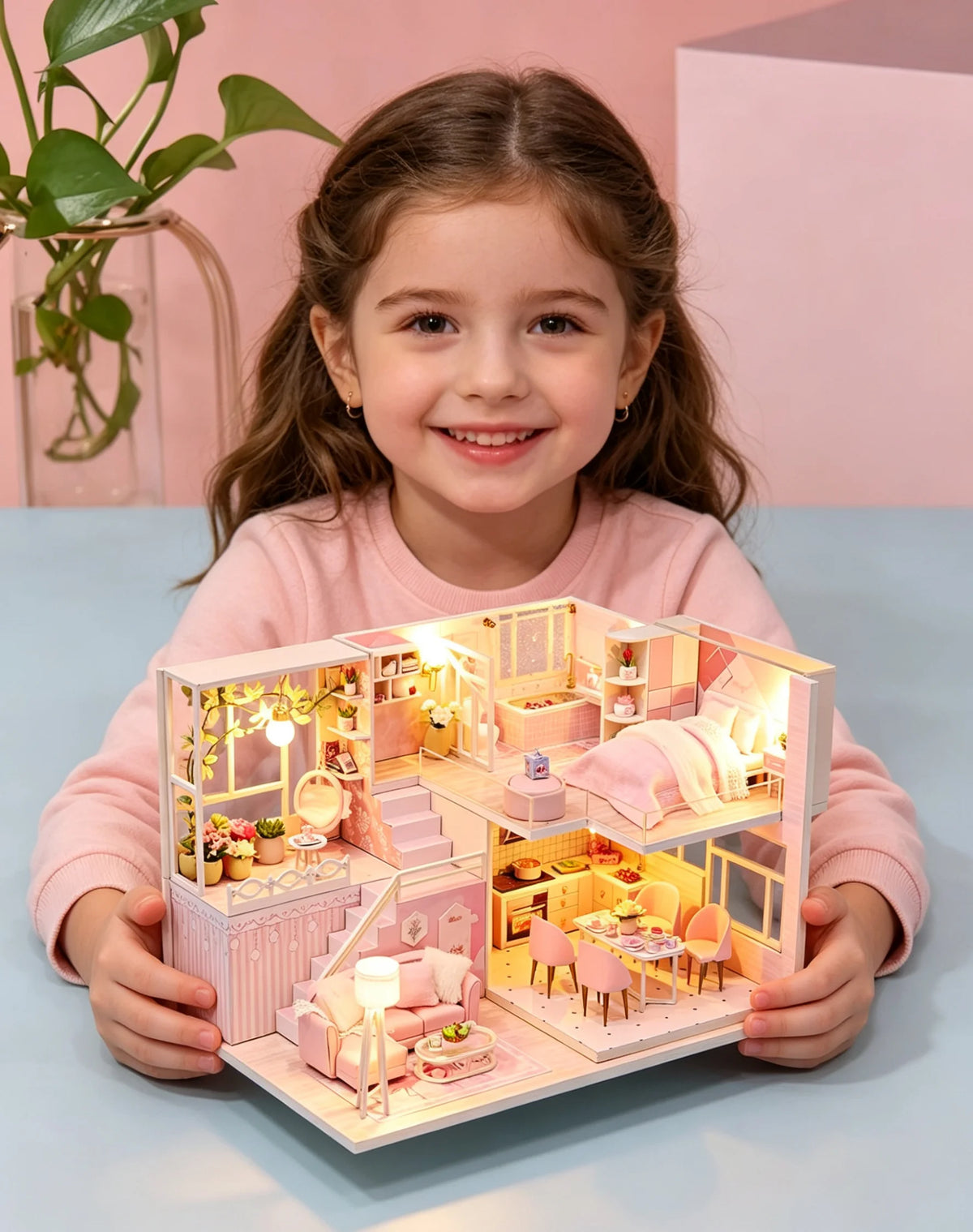 DIY Wooden Small House Art Handicraft Assembly Attic Villa Model Mini Toy Educational Birthday Gift for Unisex 3d Wooden Puzzle