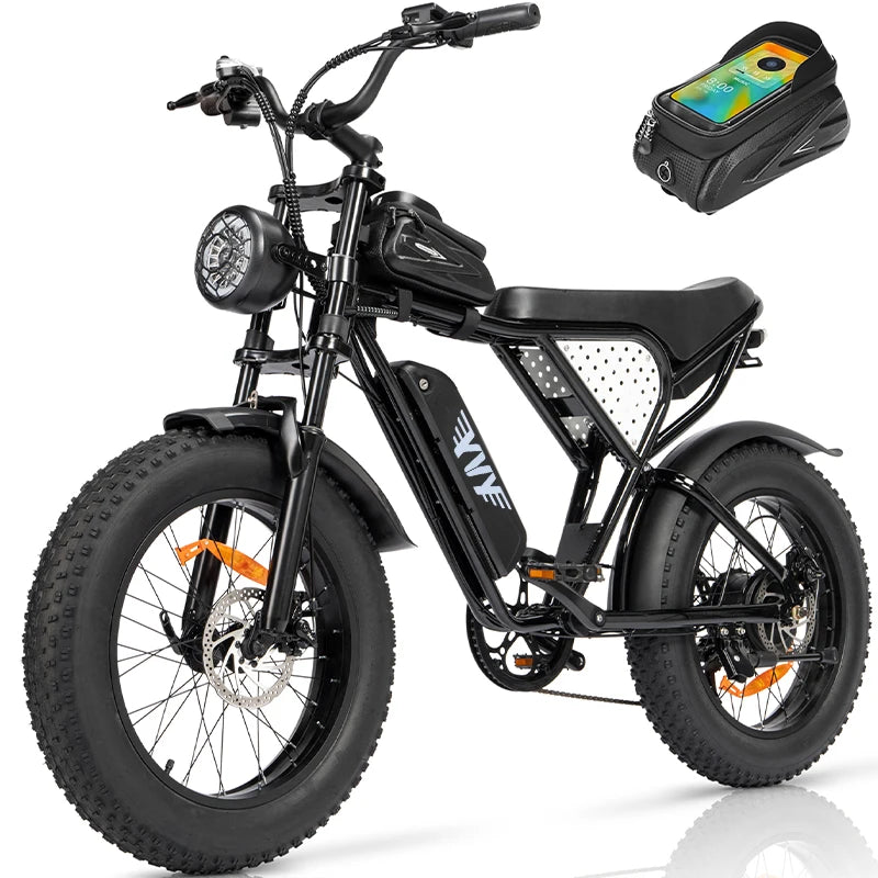 YVY Q20Mini 20" 48V 15Ah Ebike Fat Tire E Bike Electric Dirt Mountain Bike Full Suspension Electric Bicycles for Kids Adults