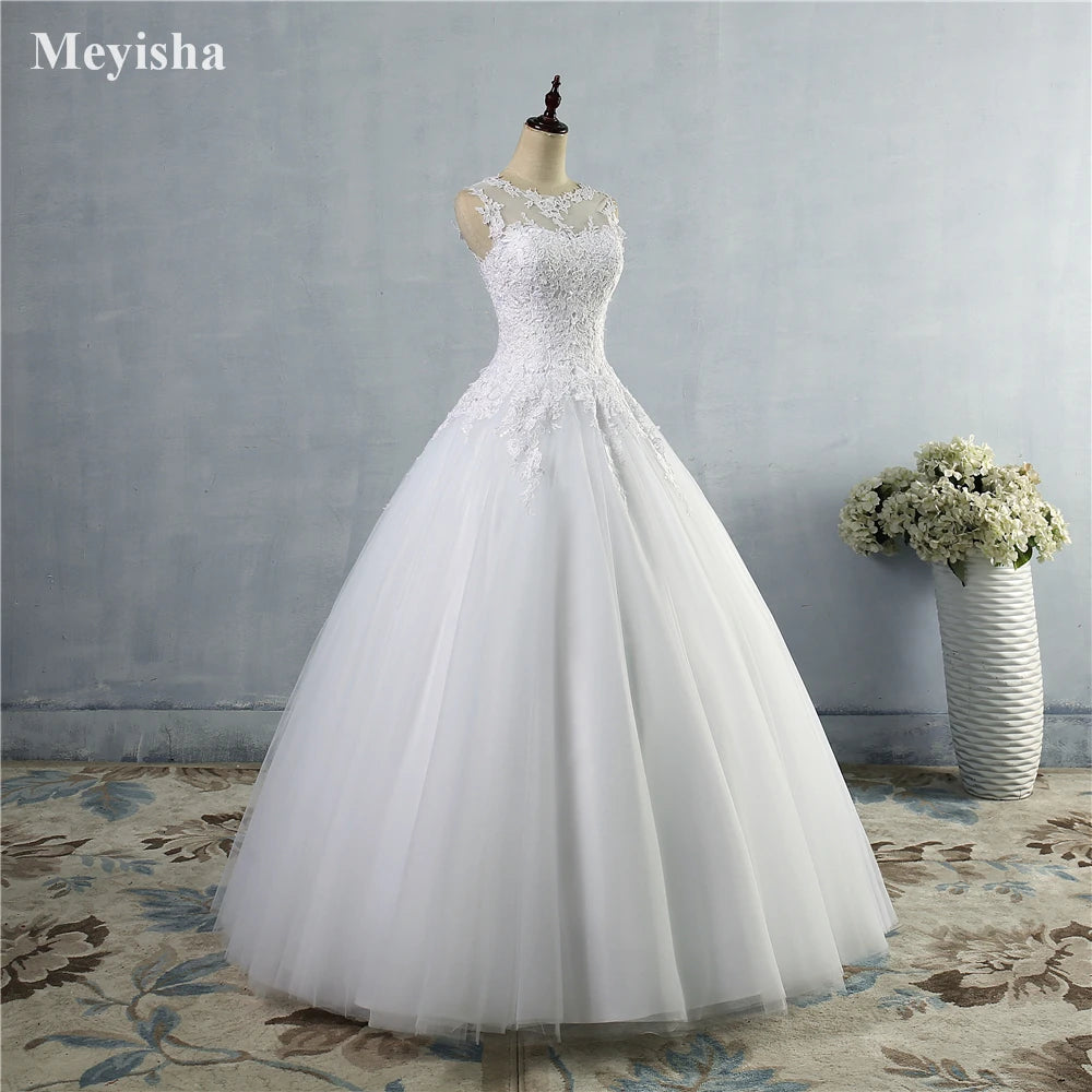 ZJ9036 Customized Lace White Ivory Gown Lace Up Back Croset Wedding Dresses 2025 For Bride Plus Size Maxi Customer Made 2-26W