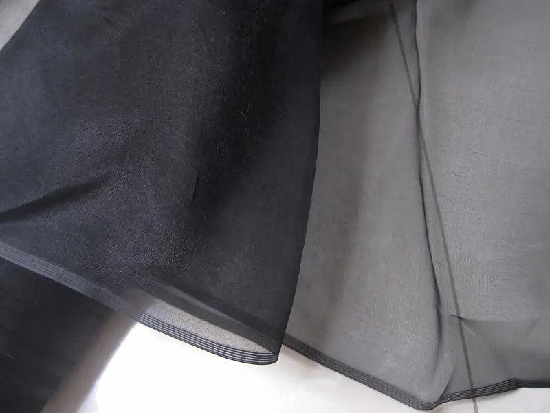 Tecido de Seda Mulberry Organza Preto
