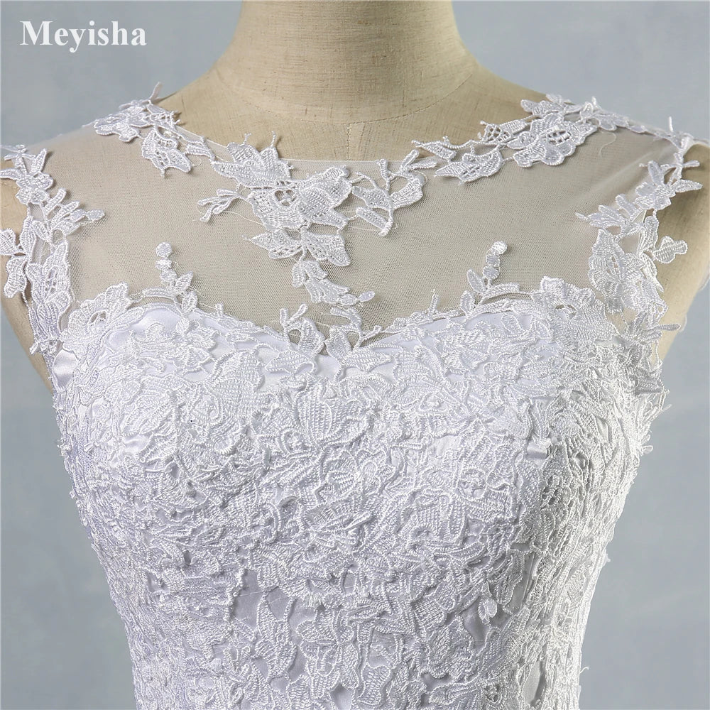 ZJ9036 Customized Lace White Ivory Gown Lace Up Back Croset Wedding Dresses 2025 For Bride Plus Size Maxi Customer Made 2-26W