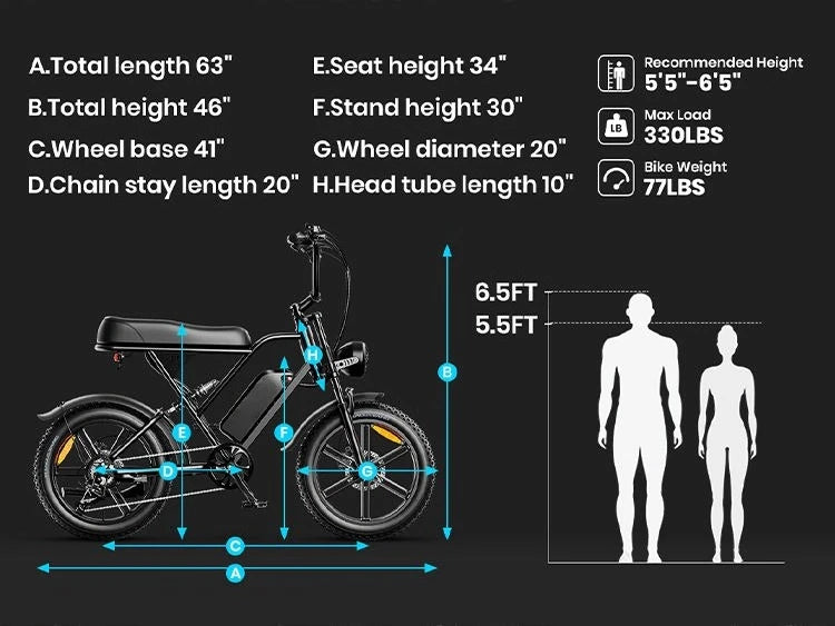 20-inch Full-suspension Fat Tire Off-road Electric Bicycle, Adult Retro Electric Bicycle