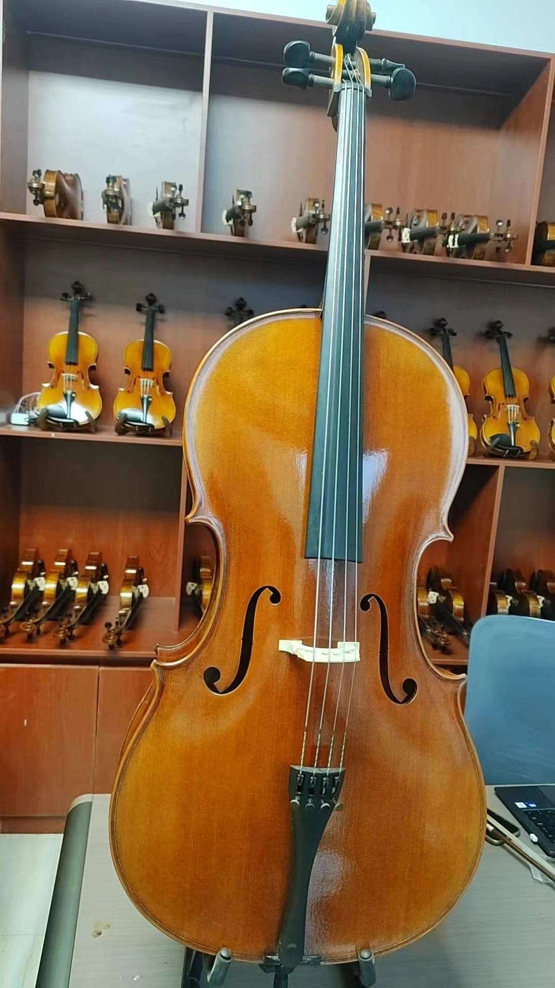 Handmade Cello Hard Case with Performance Examination Use Custom Violin Finish Hand Oil Varnished 4/4