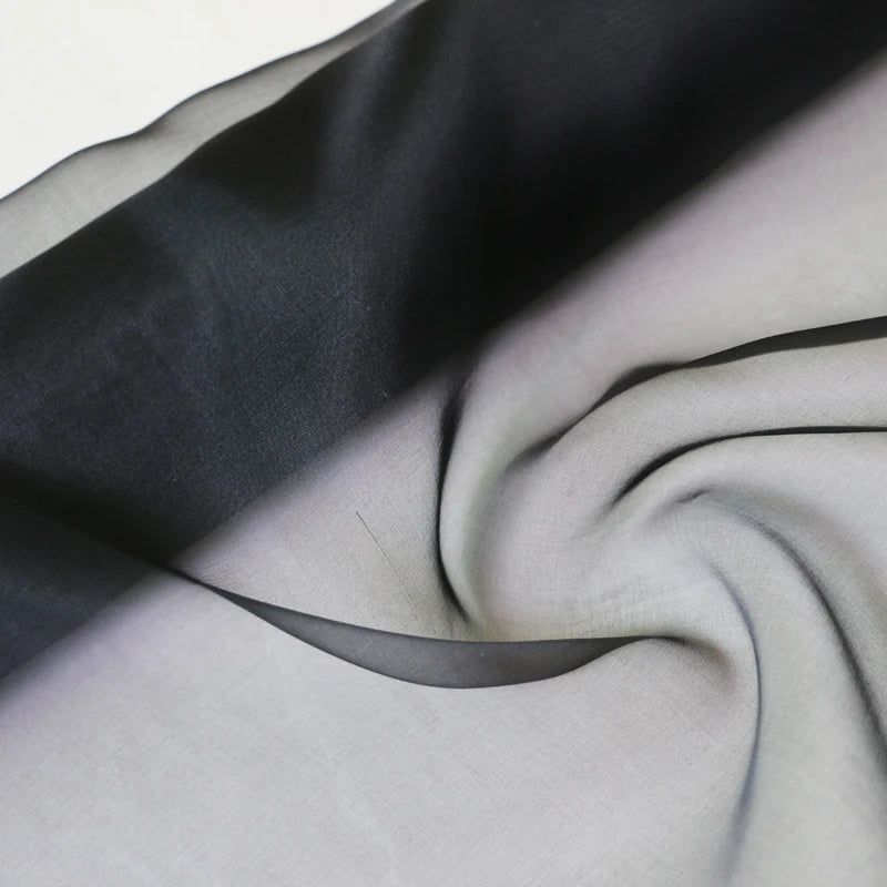 Tecido de Seda Mulberry Organza Preto