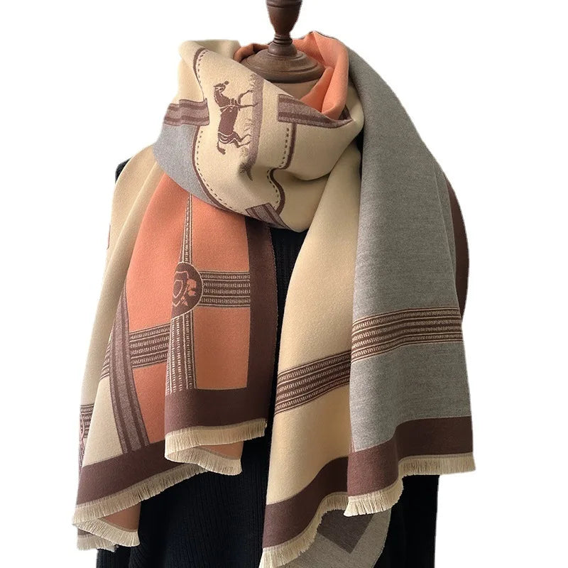 Luxury Winter Scarf Women Cashmere Warm Pashmina Brand Foulard Female Shawls Wraps Thick Soft Bufanda Poncho Scarves Stole 2025