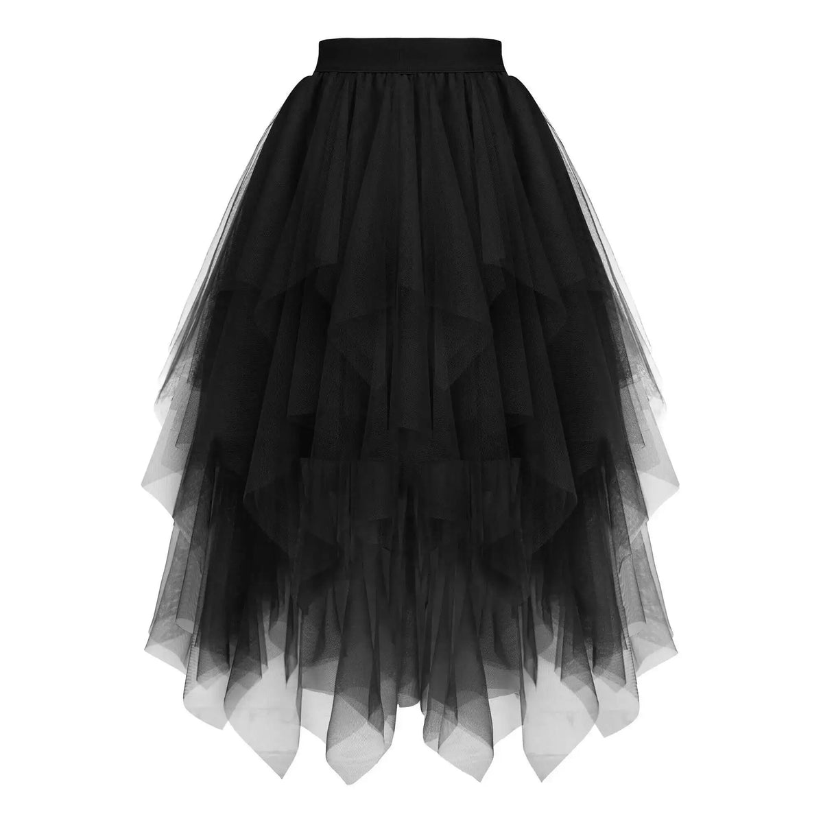 Falda midi de tul con volantes para fiestas