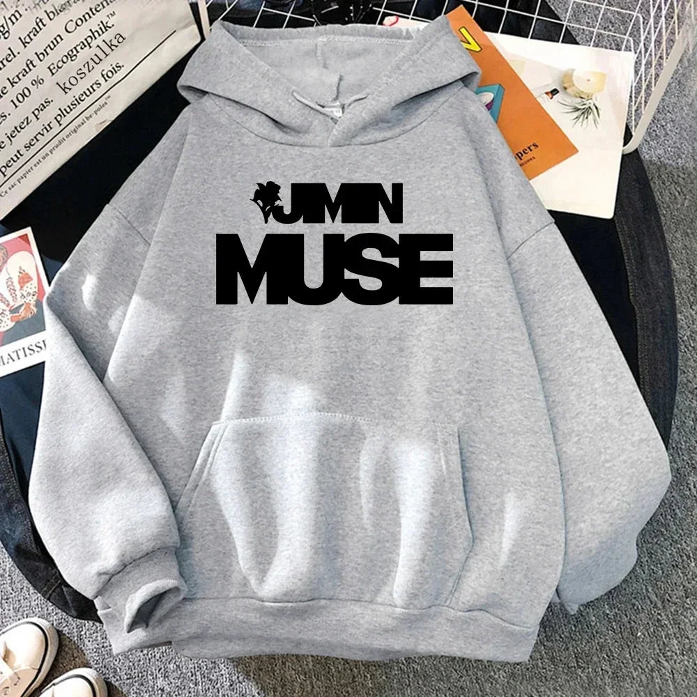 Jimin Muse Hoodie Fashion Women Harajuku Aesthetic Streetwear Casual Hoodies Unisex Vintage Pullovers Sweatshirts