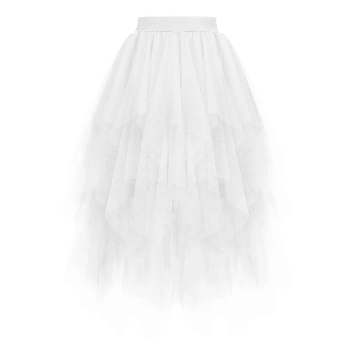 Falda midi de tul con volantes para fiestas