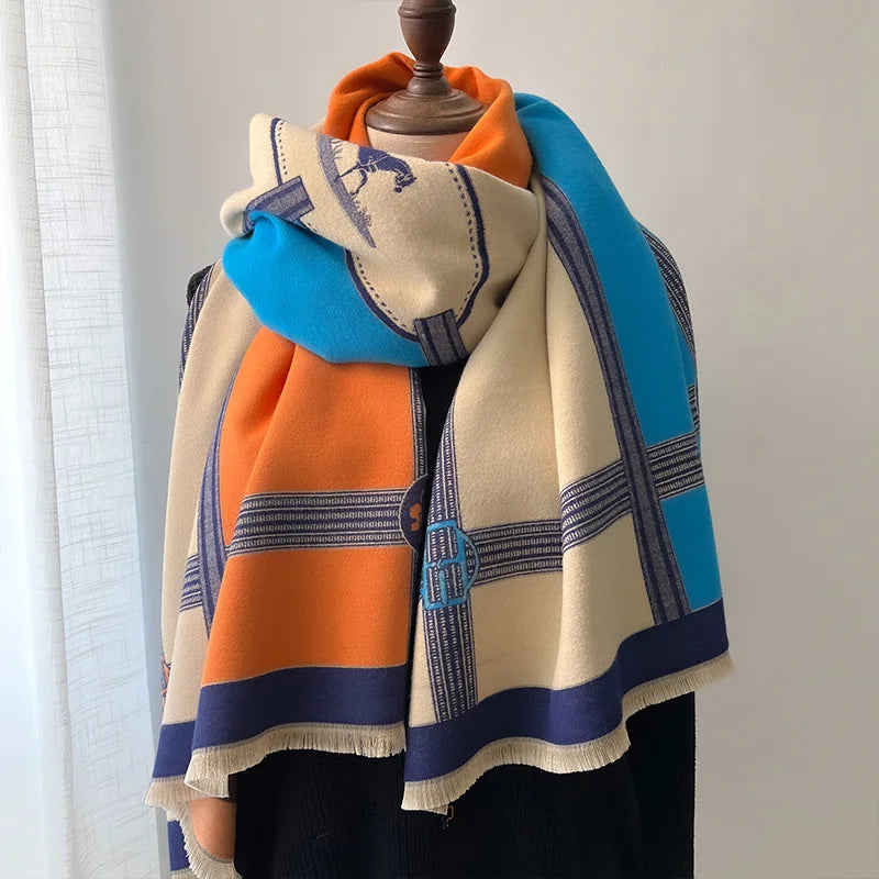 Luxury Winter Scarf Women Cashmere Warm Pashmina Brand Foulard Female Shawls Wraps Thick Soft Bufanda Poncho Scarves Stole 2025