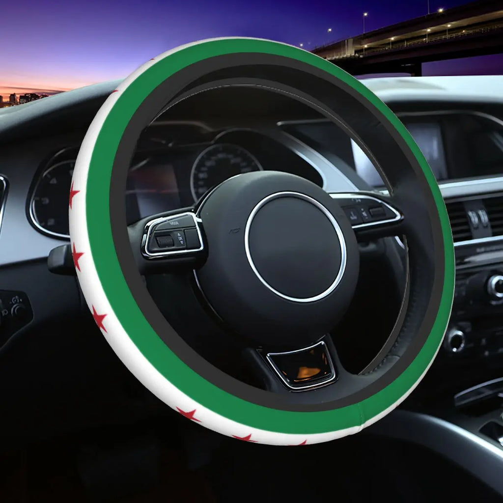 Syria Flag Syrian Car Steering Wheel Cover 38cm Elastic Steering Wheel Protective Cover Fashion Car-styling Car Accessories