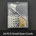 24Pcs/Set Hair Root Perm Rods Bars Curlers with Clips Comb Rubber Bands Salon Hook Loop Hair Rollers Set Hair Styling Perm Tools
