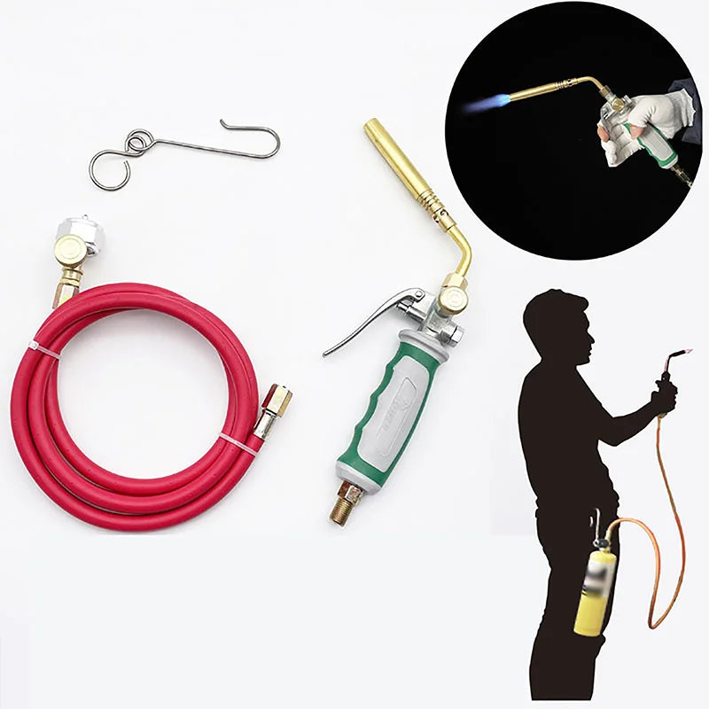 Gas Welding Torch Propane Butane Gas Cylinder High Temperature Welding Torch With 1.6m/5.3ft Control Valve Self-closing Air Hose