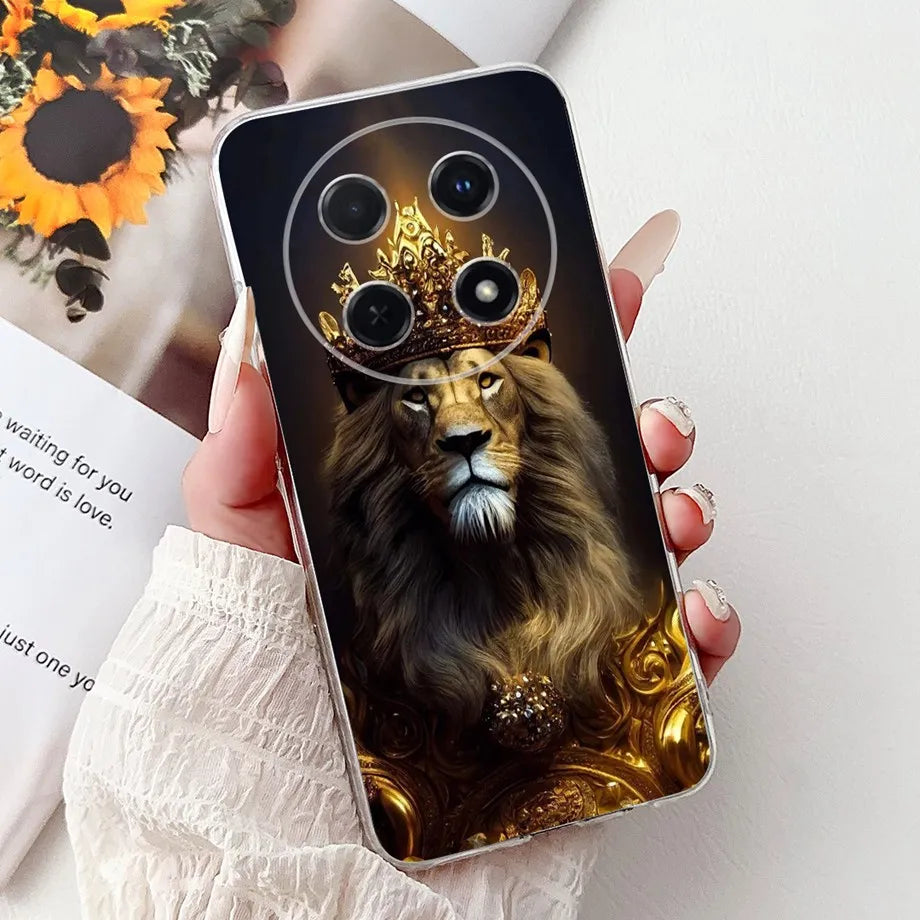 For Huawei Nova 13i 12i Case Cute Animal Tiger Lion Dragon Cartoon Phone Cover On Nova13i Nova12i Soft Silicone Clear Coques