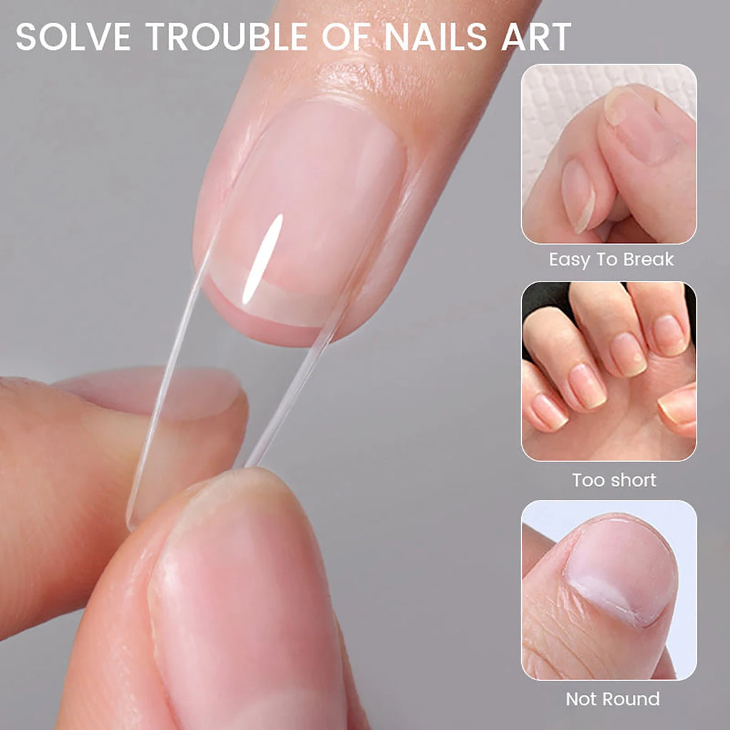 550pcs Coffin Almond Soft Gel Nail Tips False Half Cover Press On Acrylic Nails 11Sizes Fake Nails DIY Manicure Extension Tools