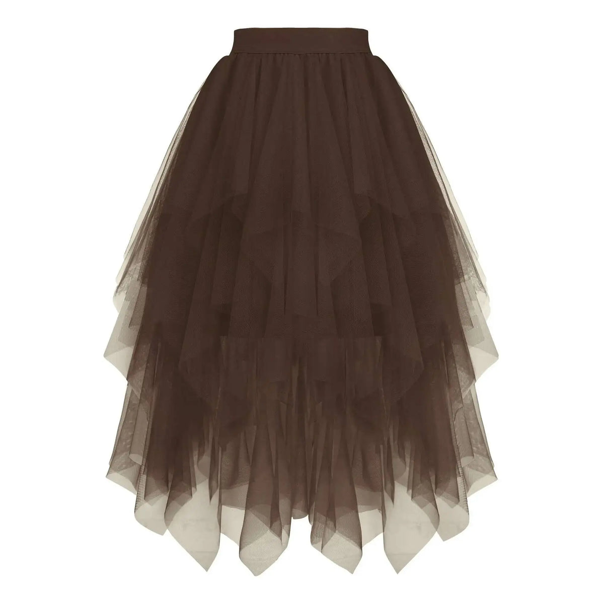 Falda midi de tul con volantes para fiestas