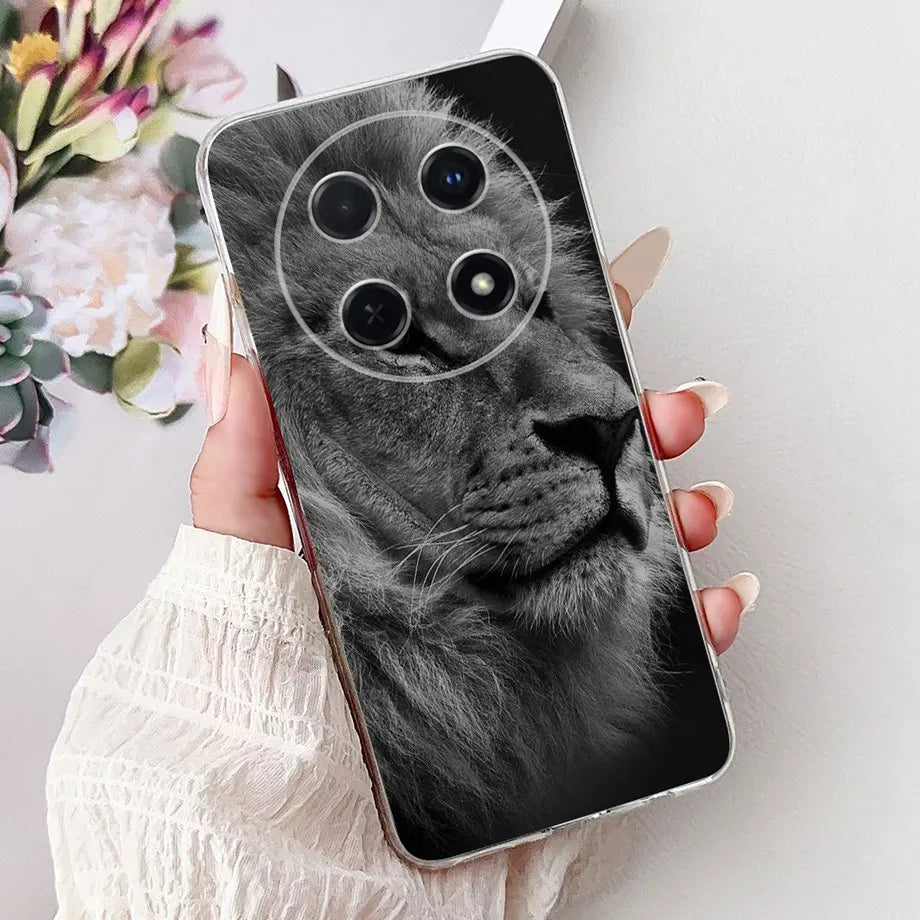For Huawei Nova 13i 12i Case Cute Animal Tiger Lion Dragon Cartoon Phone Cover On Nova13i Nova12i Soft Silicone Clear Coques