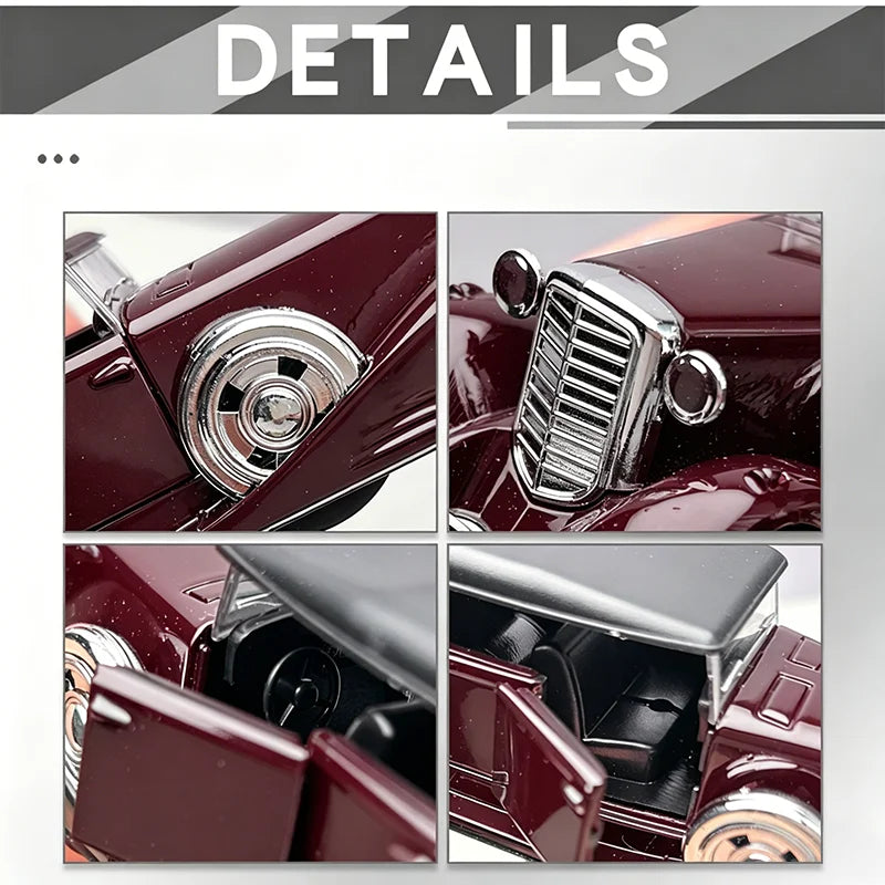 1:36 Alloy Duesenbeg SJ Die cast Vintage Car Model Classic Pull Back Car Miniature Vehicle Replica For Collection & Gift Display