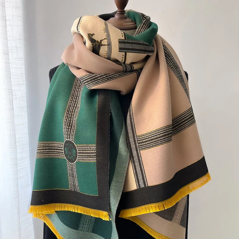 Luxury Winter Scarf Women Cashmere Warm Pashmina Brand Foulard Female Shawls Wraps Thick Soft Bufanda Poncho Scarves Stole 2025