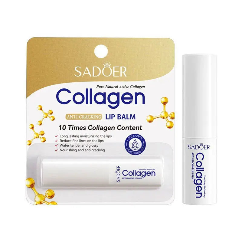 SADOER Collagen Anti-Cracked Lip Balm Lasting Nourishment and Moisture for Men and Women Daily Care Collagen Lip Balm Lip Care