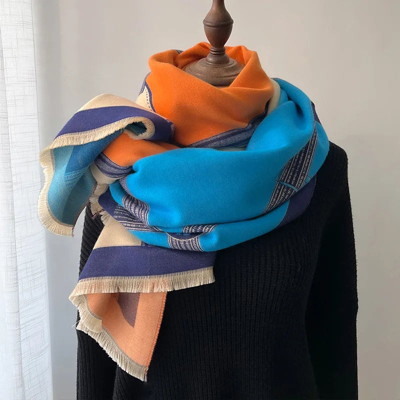 Luxury Winter Scarf Women Cashmere Warm Pashmina Brand Foulard Female Shawls Wraps Thick Soft Bufanda Poncho Scarves Stole 2025