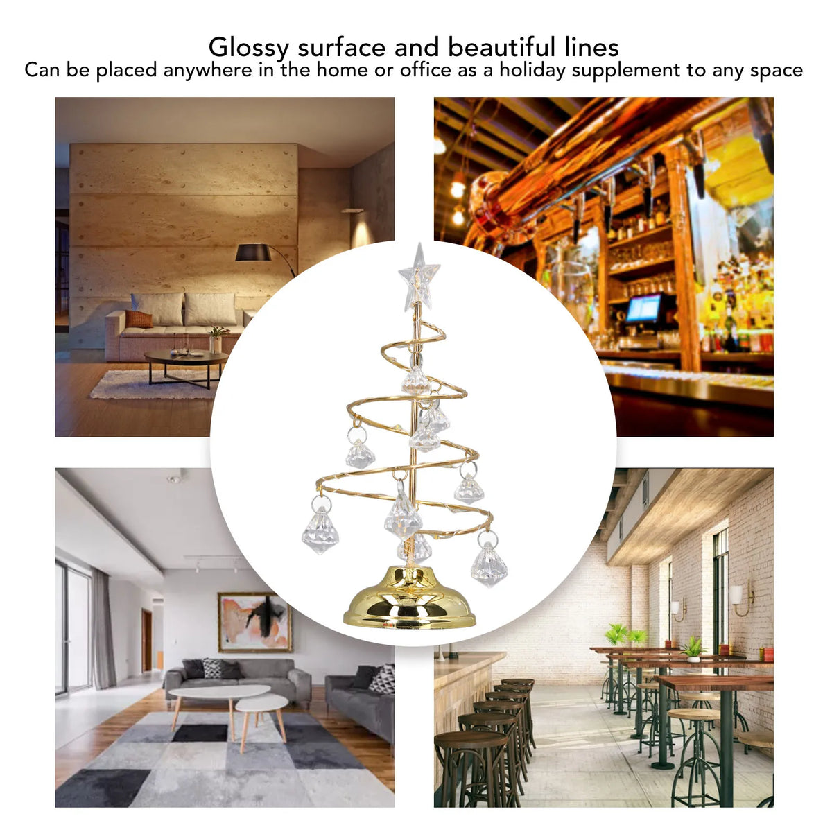 Christmas Tree Lamp Decoration LED Xmas Tree Type Night Lights Small Crystal Decorative Ornament For Gift Happy New Year
