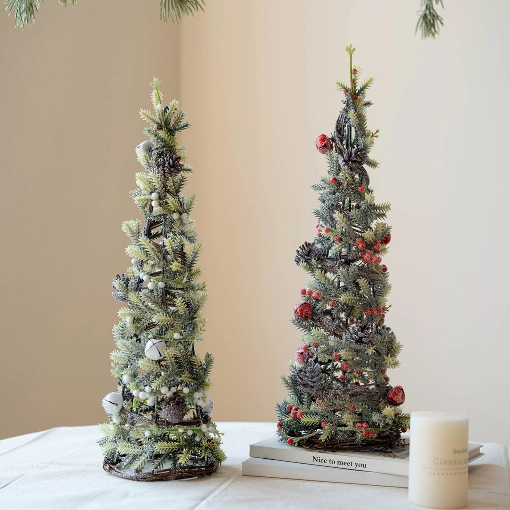 40cm Artificial Small Christmas Tree Decorative for Home Party Table Centerpiece Desktop Ornaments Gifts Home Fireplace Decor