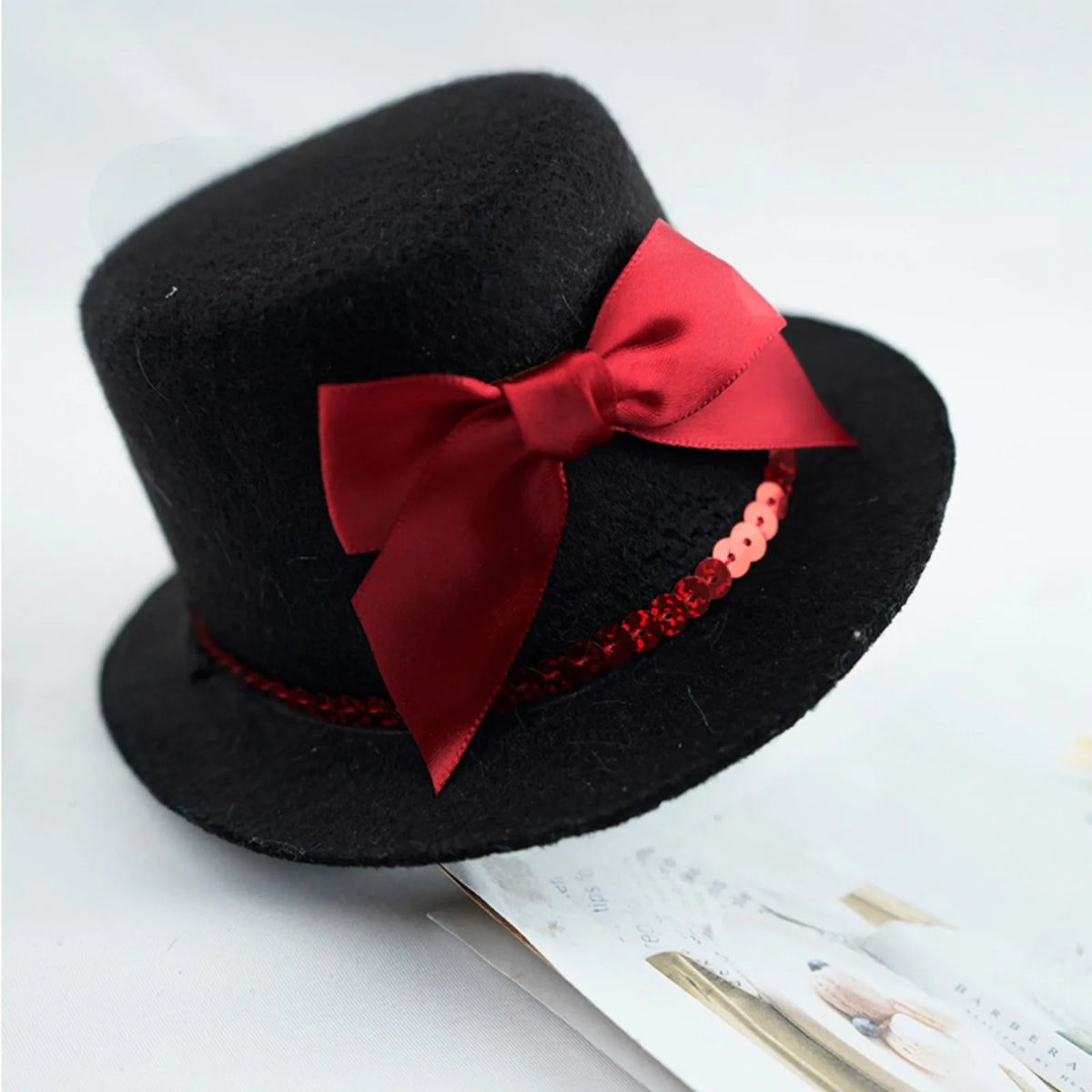 Pet Top Hat Gentleman Costume Accessory Adjustable Black Formal Party Cosplay Headwear for Dogs Cats and Small Animals