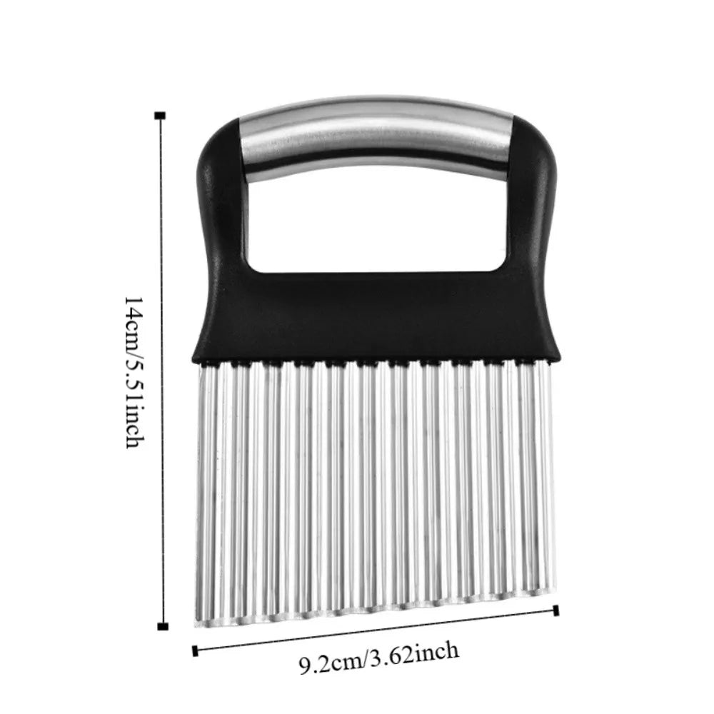 Practical Manual Wave Potato Cutter Sharp Hard Wavy Chopper Stainless Steel Crinkle Cutter Fast Food Restaurant