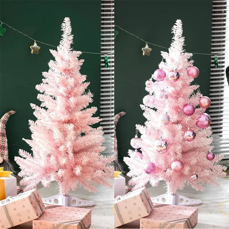 Christmas Tree Pink Rose Red Artificial Christmas Tree Crafts Party Decorations Window Ornaments Gift for Living Room Xmas Tree