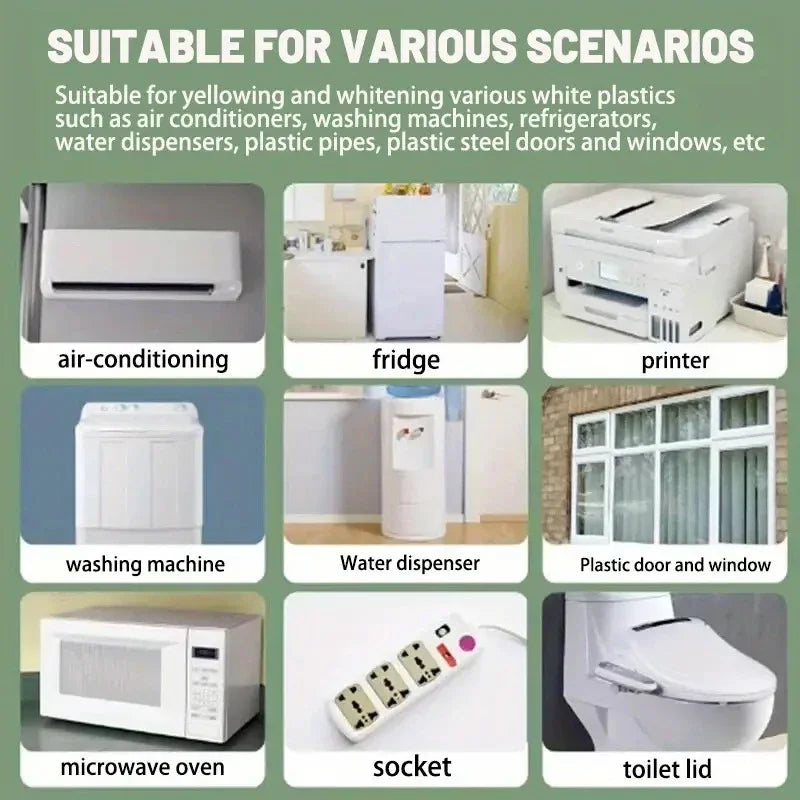 Used To Remove Antioxidant and Yellowing Cleaning Agents From Plastics, Air Conditioners, Washing Machines, Home Appliances, Etc