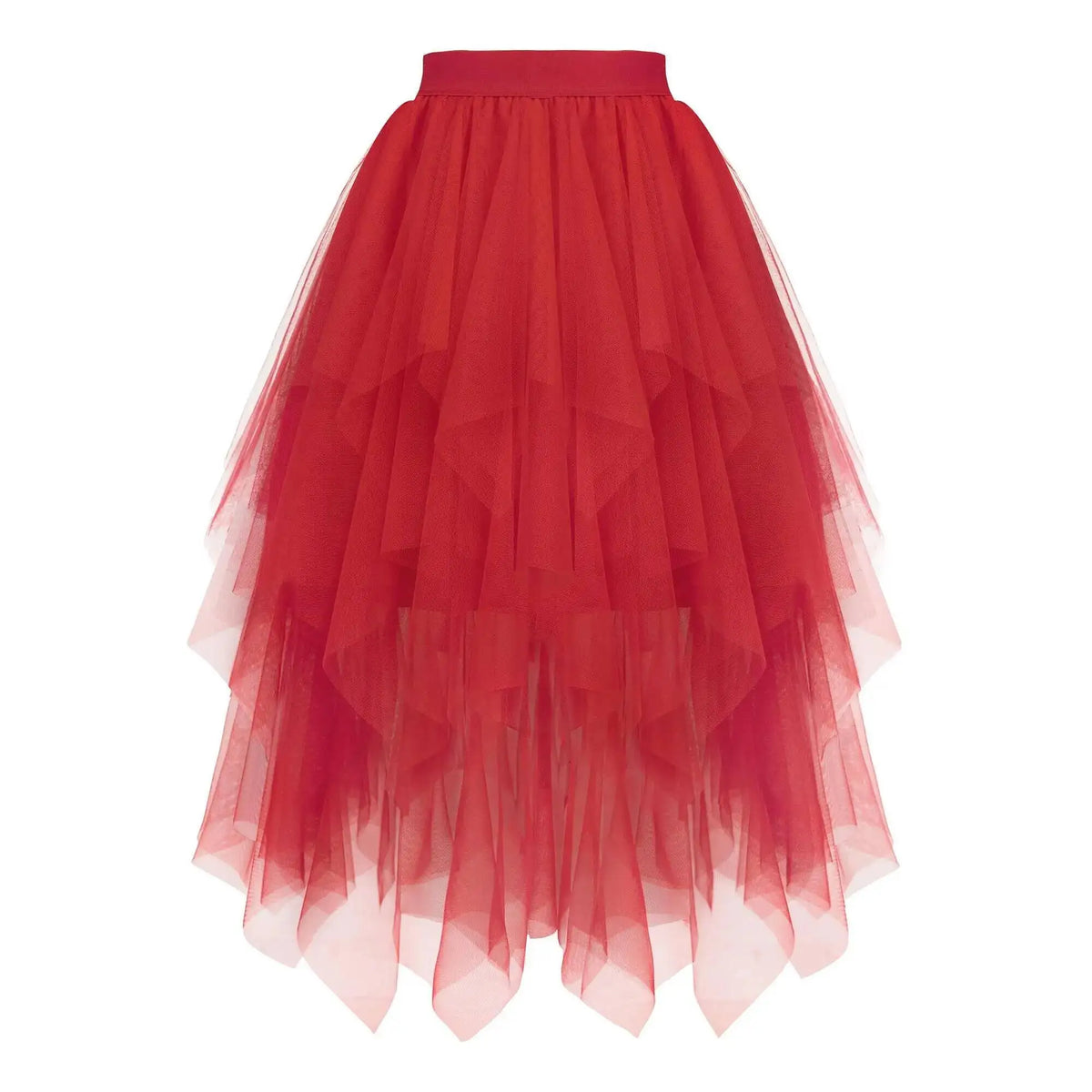 Falda midi de tul con volantes para fiestas