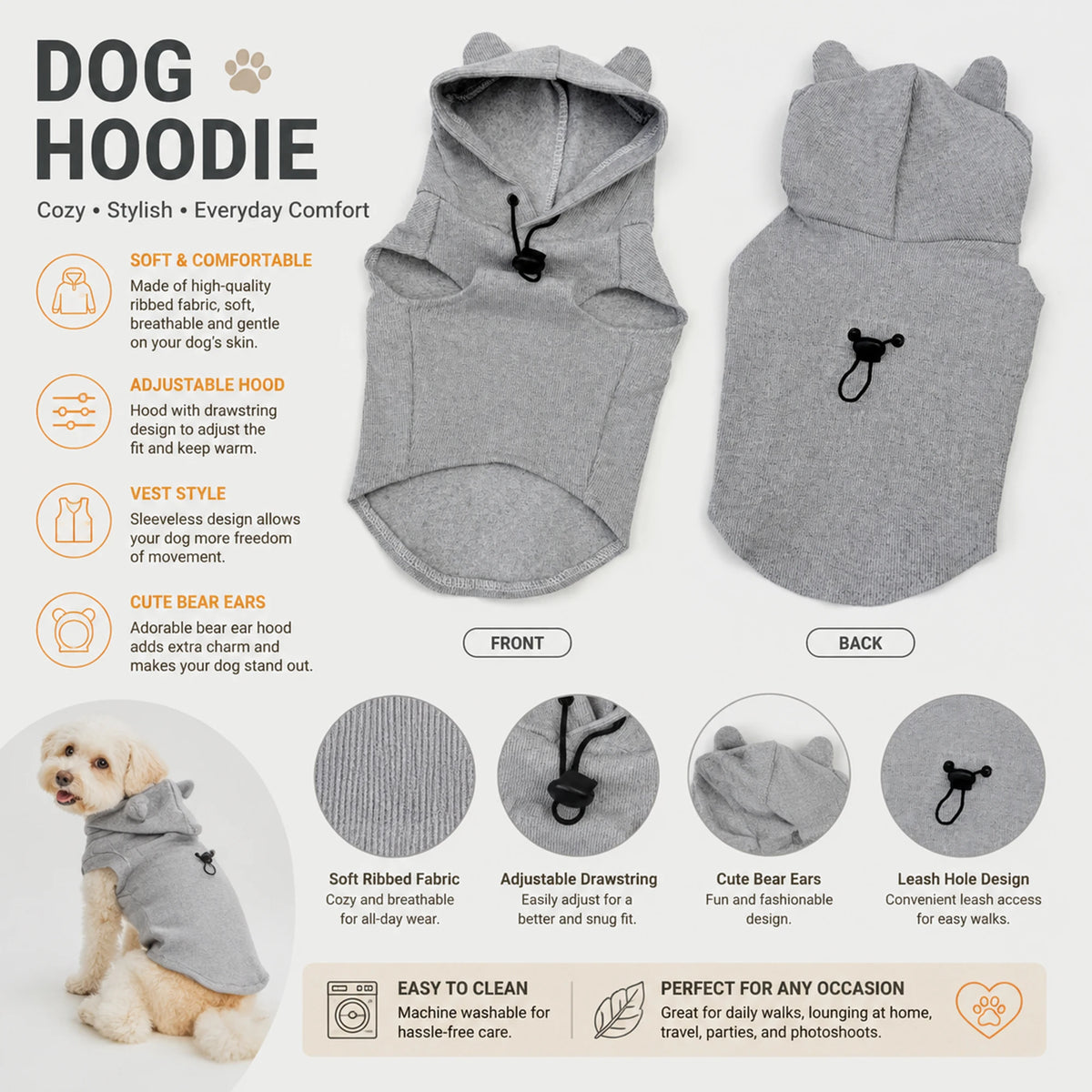 Pet Hoodie Dog Hooded Two‑Legged Clothes Spring Autumn Style Shiba Inu Bichon Small And Medium Dogs Outdoor Apparel