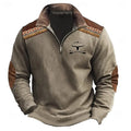 Herren Sweatshirt mit Reißverschluss, schlichtes Design, 3D-Vintage-Print, lässig, bequem, langärmelig, Pullover, Herbstmode, cooler Stil