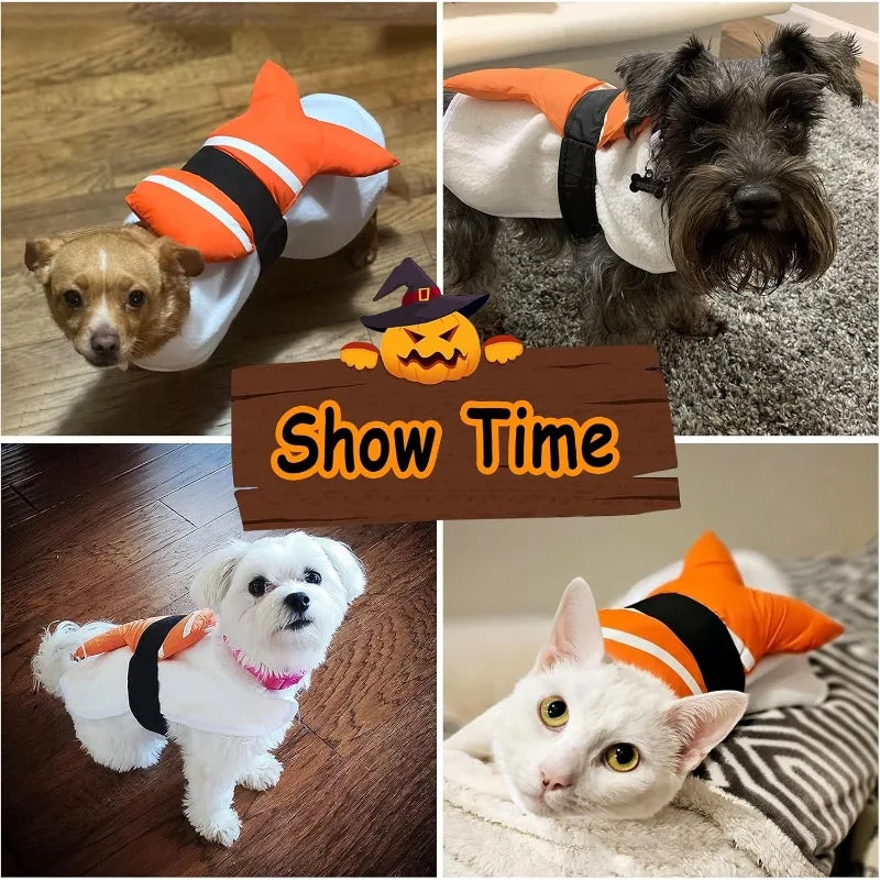 Halloween Cosplay Clothes Pet Dog Costume Funny Dog Outfits Fish Food Pet Costume Cat Puppy Breathable Party Outfit Christmas