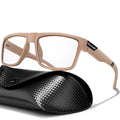 Photochromic Sunglasses With PU Case for Men and Women Vintage Square Full Frame Glasses for Hiking Running Cycling and Fishing