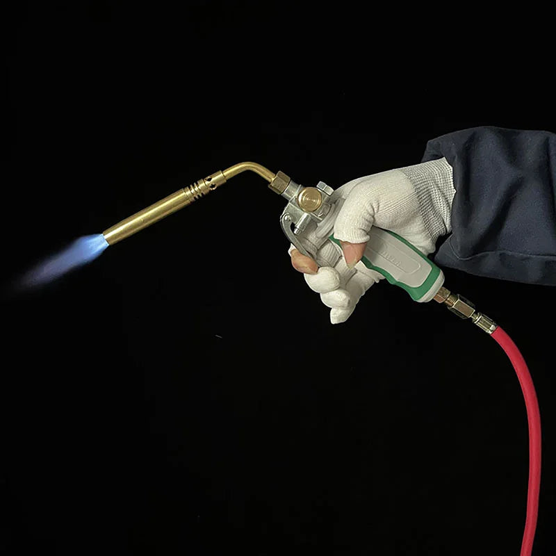 Gas Welding Torch Propane Butane Gas Cylinder High Temperature Welding Torch With 1.6m/5.3ft Control Valve Self-closing Air Hose