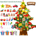 Christmas DIY Felt Tree With Light Merry Christmas Decoration For Home 2024 Cristmas Ornament Xmas Gifts Navidad New Year Tree