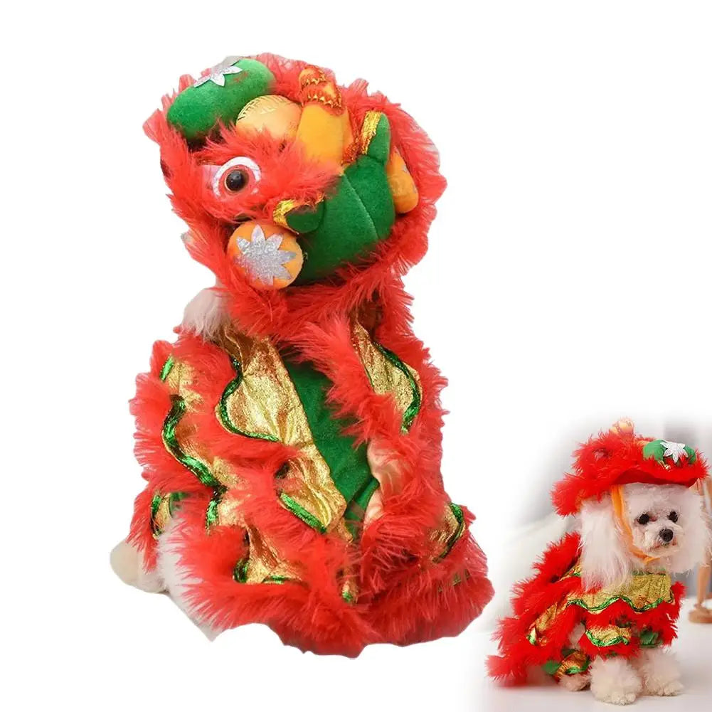 Pet Lion Dance Costume Dance Dog Costume Chinese New Year Pet Costume Dog Clothes For Pet New Year Spring Festival Dress Up