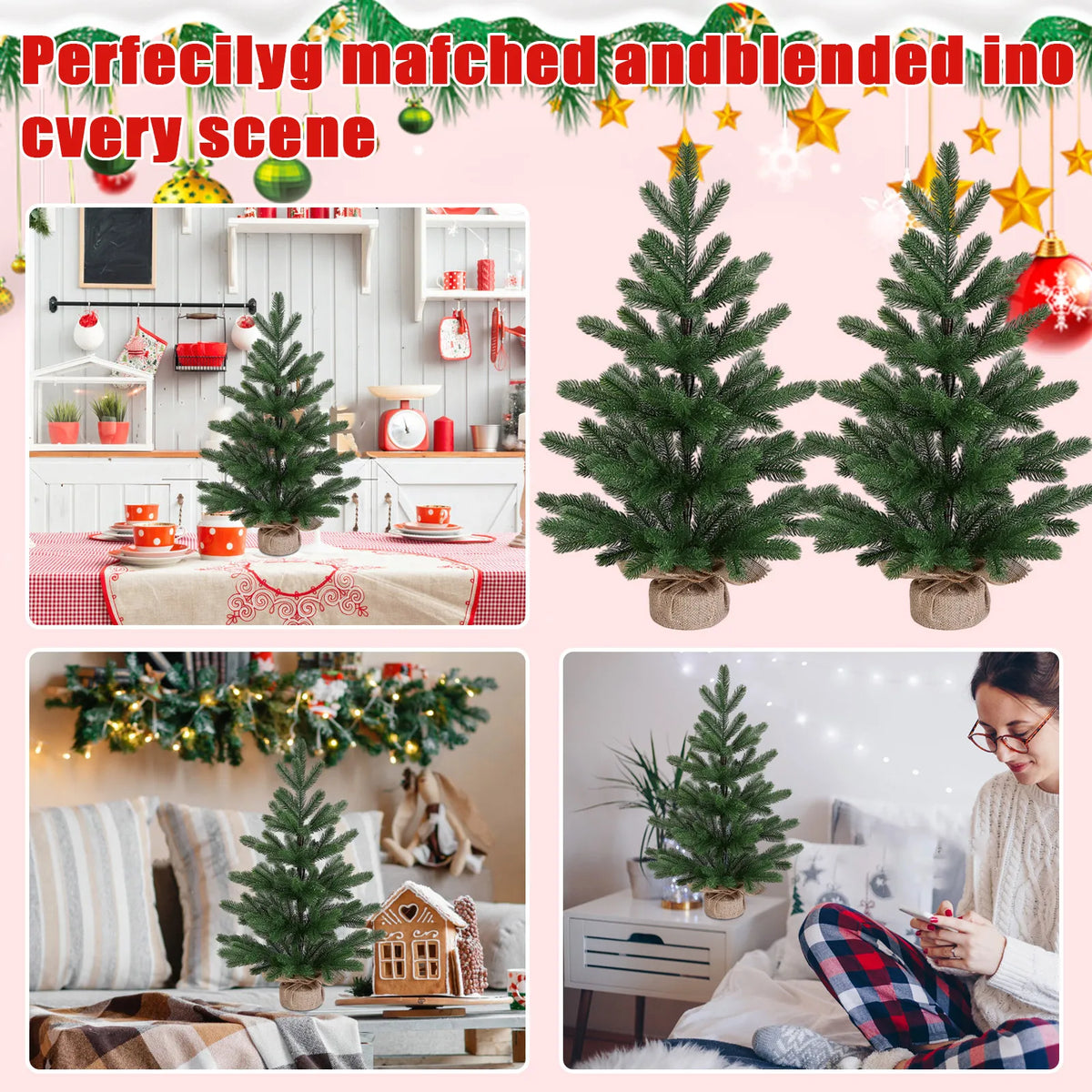 Classic Artificial Christmas Tree Family Festival Atmosphere Desktop Ornaments Christmas Party Delicate Decoration Supplies