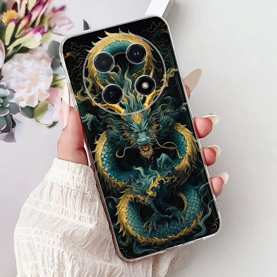 For Huawei Nova 13i 12i Case Cute Animal Tiger Lion Dragon Cartoon Phone Cover On Nova13i Nova12i Soft Silicone Clear Coques
