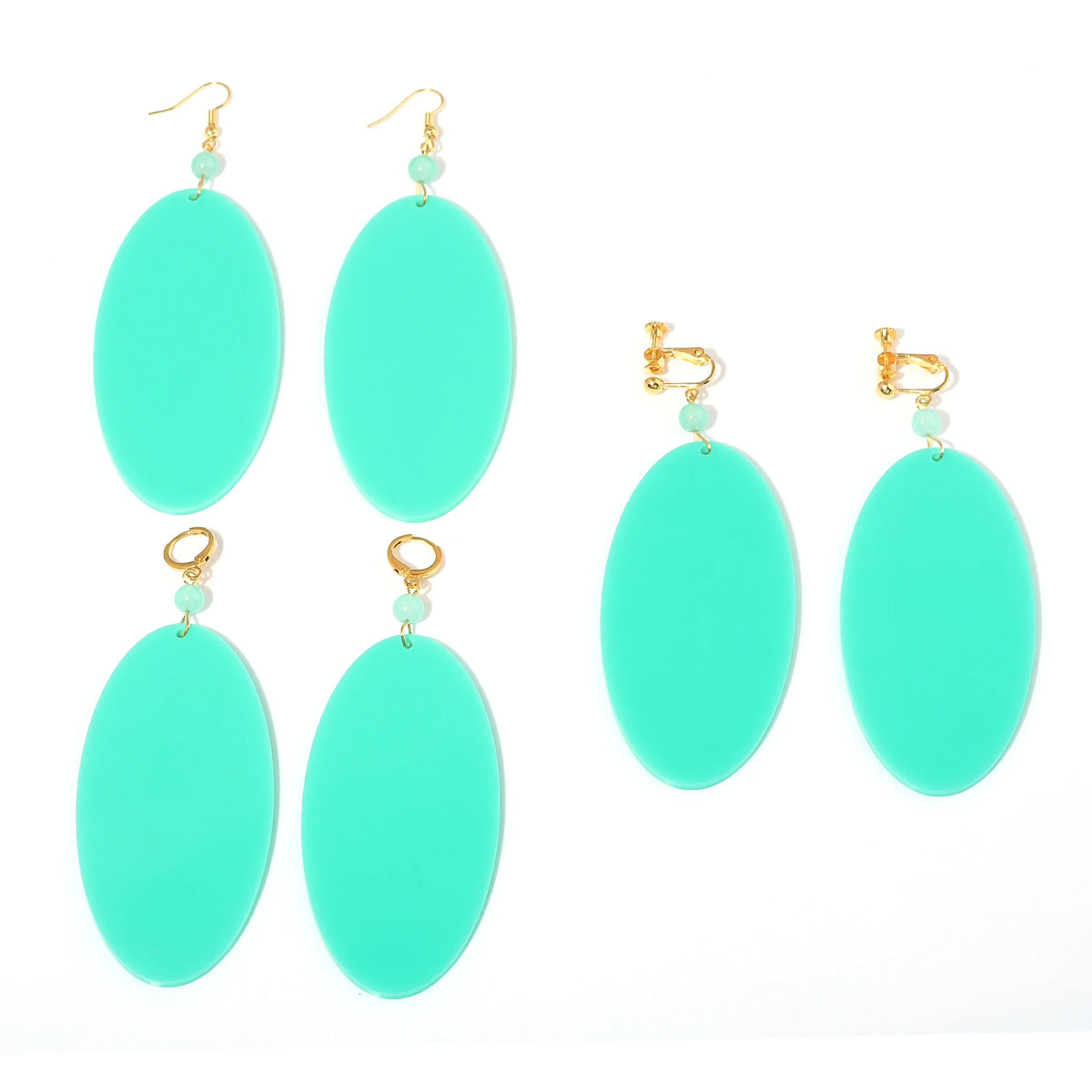 Anime DAN DA DAN Momo Ayase Cosplay Earring Green Earstuds Earclips Earwear Eardrop Women Jewelry Accessories Prop