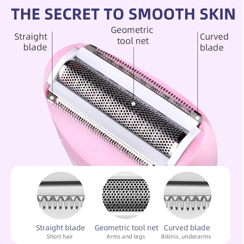 Depilador Elétrico Feminino Kemei Recarregável