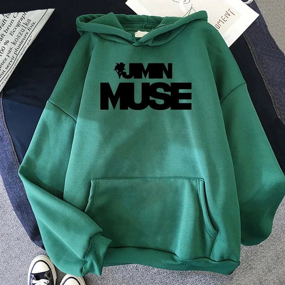 Jimin Muse Hoodie Fashion Women Harajuku Aesthetic Streetwear Casual Hoodies Unisex Vintage Pullovers Sweatshirts
