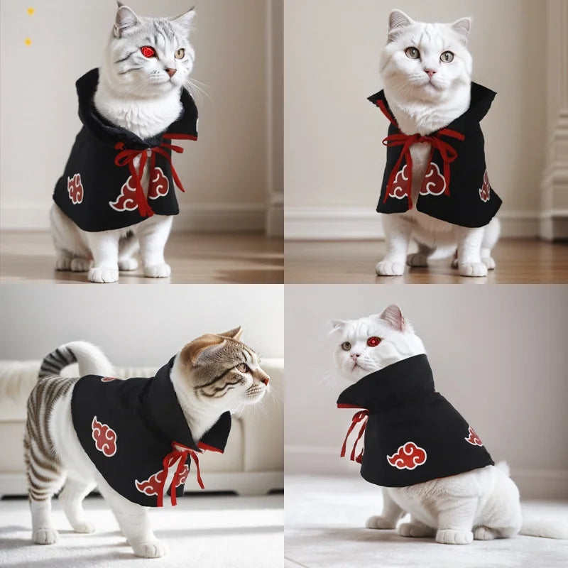 Anime Ninja Pet Costume — Hokage & Akatsuki Cosplay Outfit for Cats & Dogs