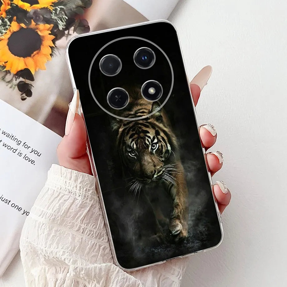 For Huawei Nova 13i 12i Case Cute Animal Tiger Lion Dragon Cartoon Phone Cover On Nova13i Nova12i Soft Silicone Clear Coques