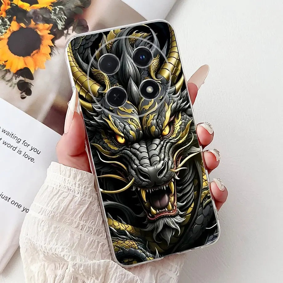 For Huawei Nova 13i 12i Case Cute Animal Tiger Lion Dragon Cartoon Phone Cover On Nova13i Nova12i Soft Silicone Clear Coques