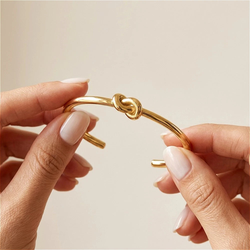 Pulseira Feminina Nó do Infinito em Aço Inoxidável