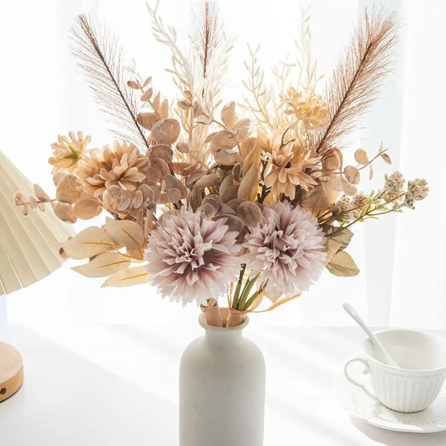 Artificial Flowers Silk Ditch Reed Chrysanthemum Wedding Bridal Bouquet Diy Gifts Home Vase Festival Outdoor Garden Arch Decora