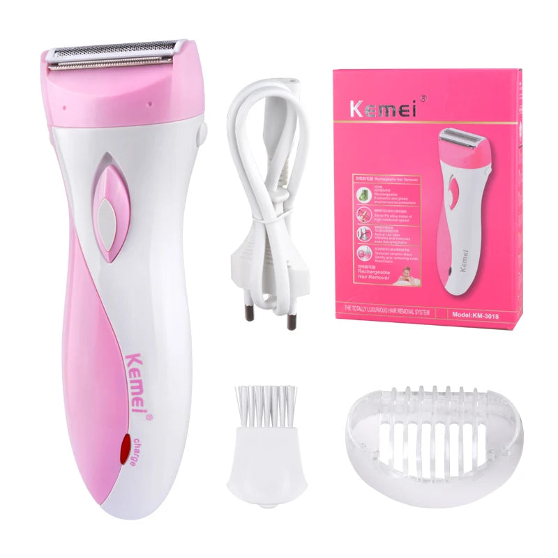 Depilador Elétrico Feminino Kemei Recarregável